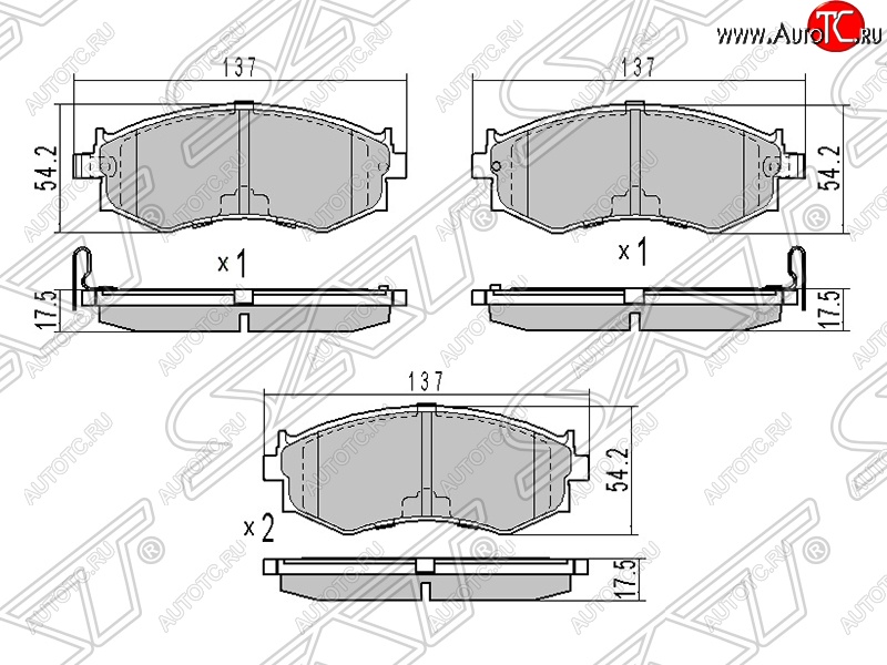 979 р. Колодки тормозные SAT (передние) Nissan Bluebird седан U14 дорестайлинг (1996-1998)  с доставкой в г. Кемерово