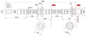 Тормозной шланг SAT (задний, правый) Nissan Bluebird седан U14 дорестайлинг (1996-1998)