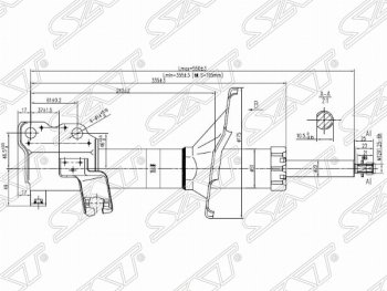 3 599 р. Правый амортизатор передний SAT  Nissan Cefiro  A32 - Rnessa  с доставкой в г. Кемерово. Увеличить фотографию 1