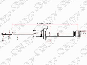 Амортизатор задний SAT (установка на левую или правую сторону)  Cefiro  A32, Maxima  A32