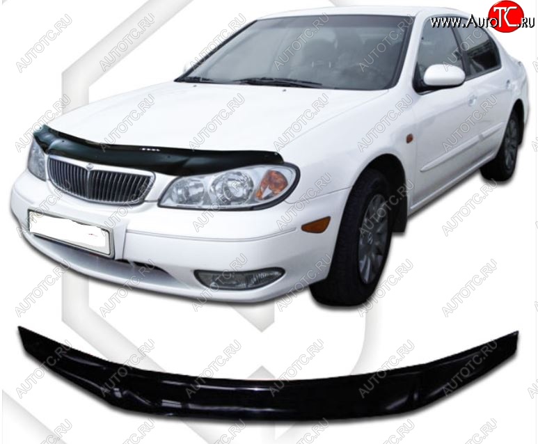 1 999 р. Дефлектор капота CA-Plastic Nissan Cefiro A33 (1998-2003) (Classic черный, Без надписи)  с доставкой в г. Кемерово