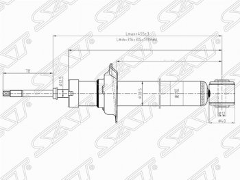 Амортизатор задний SAT (установка на левую или правую сторону) Nissan Cefiro  A33 - Maxima  A33