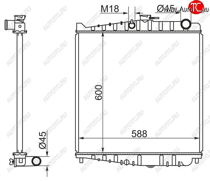10 549 р. Радиатор двигателя (пластинчатый, FE6E, МКПП) SAT Nissan Condor (1990-2005)  с доставкой в г. Кемерово