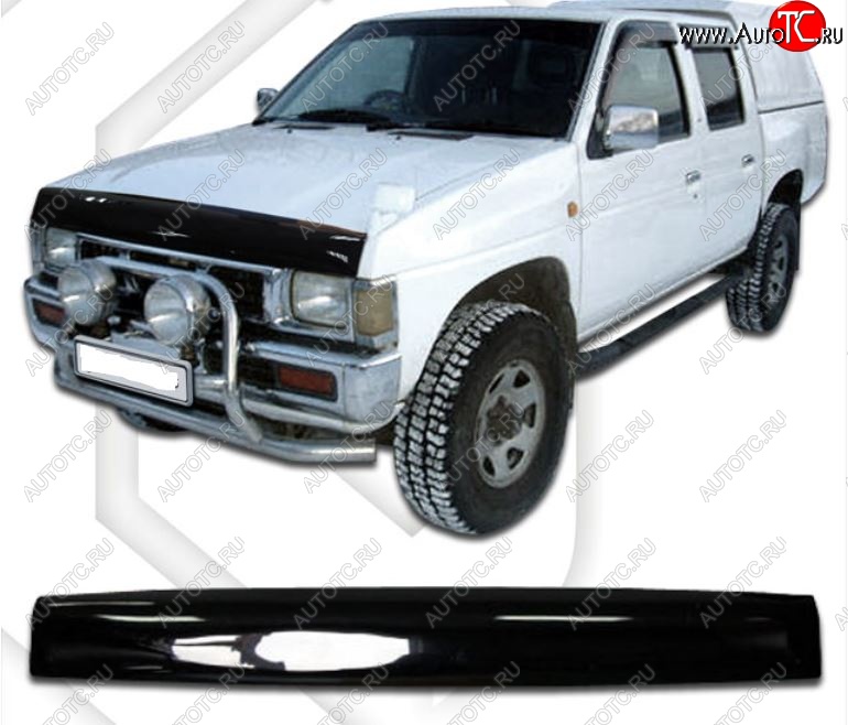 1 999 р. Дефлектор капота CA-Plastic Nissan Datsun (1990-1995) (Classic черный, Без надписи)  с доставкой в г. Кемерово