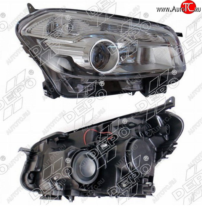 17 599 р. Правая фара (Евросвет) DEPO Nissan Qashqai 1 J10 рестайлинг (2010-2013)  с доставкой в г. Кемерово