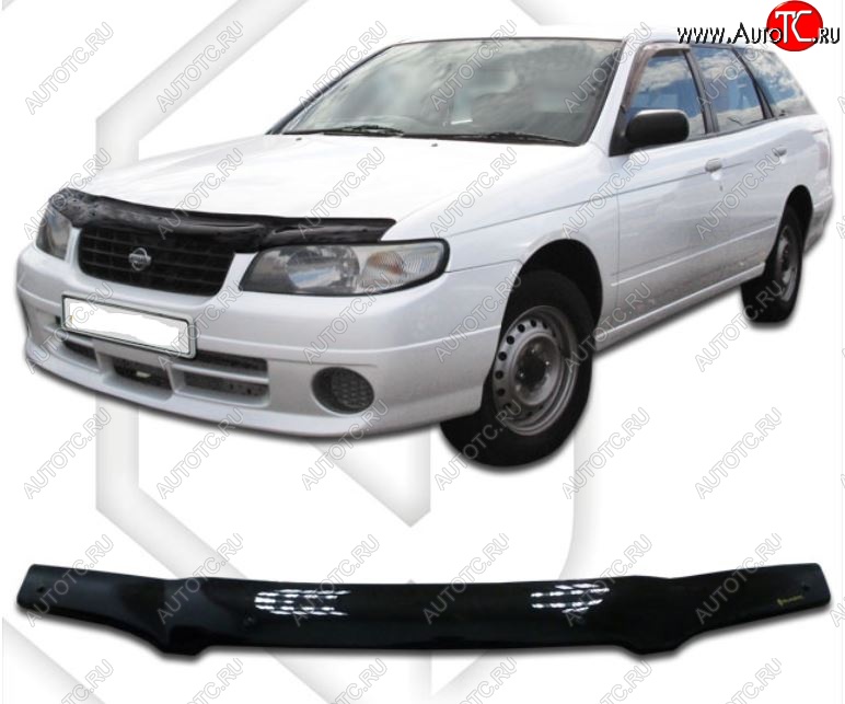 2 159 р. Дефлектор капота CA-Plastic  Nissan Expert (1998-2002) дорестайлинг (Classic черный, Без надписи)  с доставкой в г. Кемерово