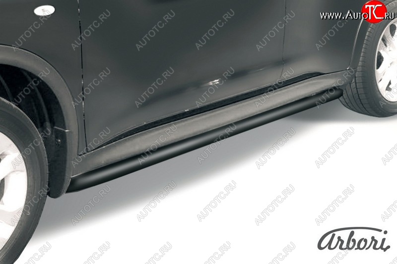 6 999 р. Защита штатных порогов d42 mm (4WD) Nissan Juke 1 YF15 рестайлинг (2014-2020) (сталь с полимерным покрытием, цвет черный)  с доставкой в г. Кемерово