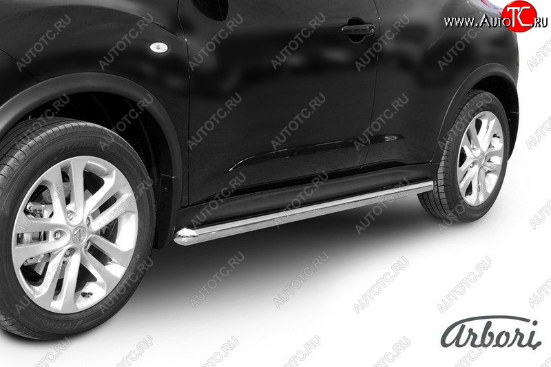 12 959 р. Защита штатных порогов 4WD Arbori (нержавейка, d76 mm). Nissan Juke 1 YF15 рестайлинг (2014-2020)  с доставкой в г. Кемерово