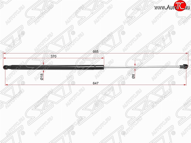 649 р. Газовый упор крышки багажника SAT  Nissan Juke  1 YF15 (2010-2020) дорестайлинг, рестайлинг  с доставкой в г. Кемерово