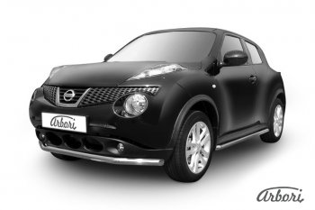 Защита переднего бампера 2WD Arbori (нержавейка, 1 труба d57 mm). Nissan Juke  1 YF15 (2010-2020) дорестайлинг, рестайлинг