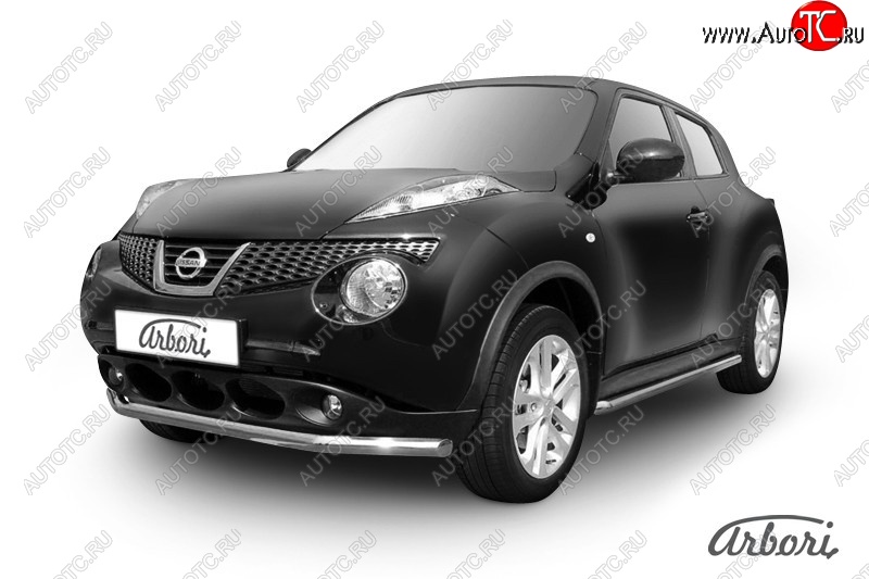 14 759 р. Защита переднего бампера 2WD Arbori (нержавейка, 1 труба d57 mm).  Nissan Juke  1 YF15 (2010-2020) дорестайлинг, рестайлинг  с доставкой в г. Кемерово