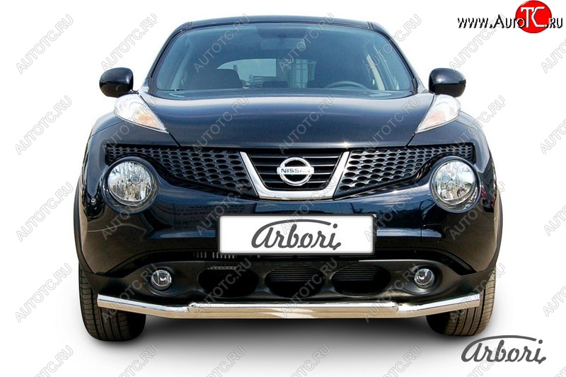 13 049 р. Защита переднего бампера 2WD Arbori (нержавейка, 2 трубы d57 и 42 mm)  Nissan Juke  1 YF15 (2010-2020) дорестайлинг, рестайлинг  с доставкой в г. Кемерово