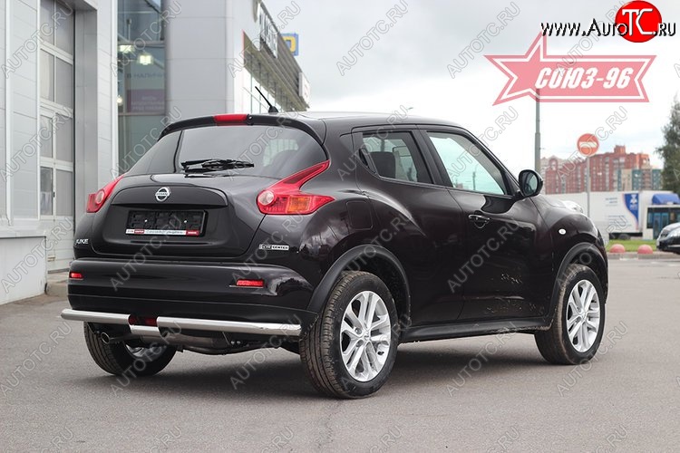 14 489 р. Защита заднего бампера 4x4 Souz-96 Premium (d60) Nissan Juke 1 YF15 рестайлинг (2014-2020)  с доставкой в г. Кемерово