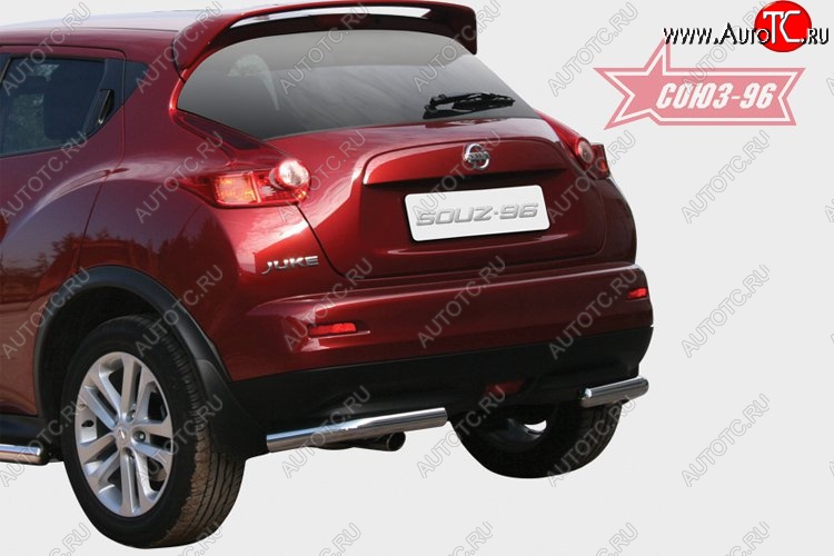 9 629 р. Защита заднего бампера Souz-96 (d60) Nissan Juke 1 YF15 рестайлинг (2014-2020)  с доставкой в г. Кемерово