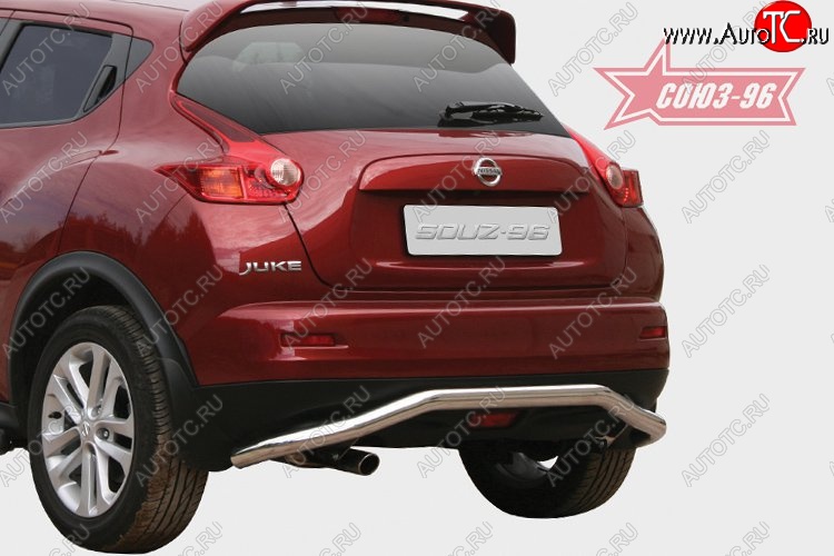 9 899 р. Защита заднего бампера Souz-96 (d60) Nissan Juke 1 YF15 рестайлинг (2014-2020)  с доставкой в г. Кемерово
