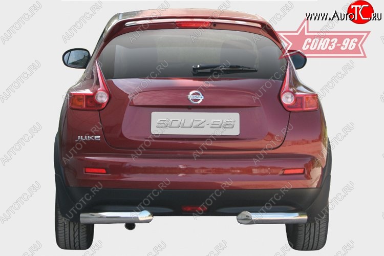11 987 р. Защита заднего бампера Souz-96 4х2 (d76) Nissan Juke 1 YF15 рестайлинг (2014-2020)  с доставкой в г. Кемерово