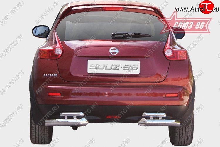 18 359 р. Защита заднего бампера Souz-96 (d76/42) Nissan Juke 1 YF15 рестайлинг (2014-2020)  с доставкой в г. Кемерово