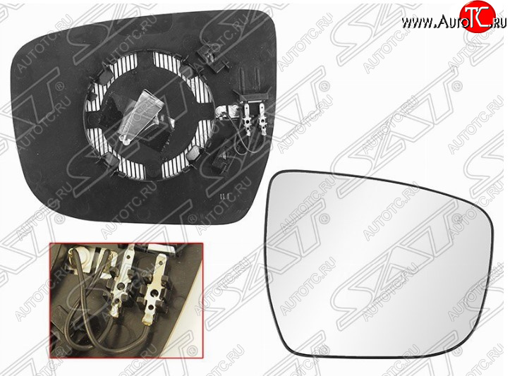 639 р. Правое полотно зеркала SAT (с обогревом) Nissan Juke 1 YF15 рестайлинг (2014-2020)  с доставкой в г. Кемерово