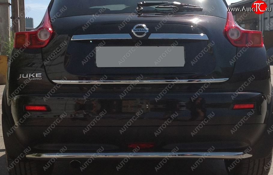 3 049 р. Защита заднего бампера Petroil Tuning (d51, нержавейка)  Nissan Juke  1 YF15 (2010-2014) дорестайлинг  с доставкой в г. Кемерово