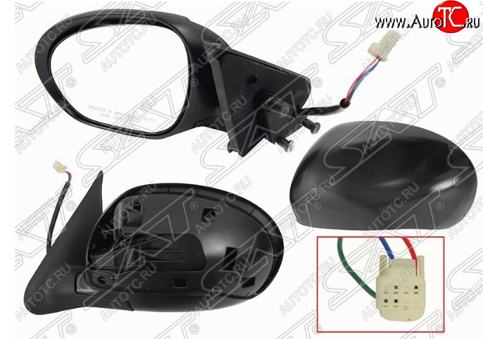 6 699 р. Боковое левое зеркало заднего вида SAT (3 контакта) Nissan Juke 1 YF15 дорестайлинг (2010-2014) (Неокрашенное)  с доставкой в г. Кемерово