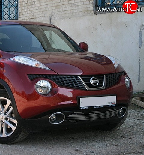 5 246 р. Декоративная вставка воздухозаборника Souz-96 нержавеющая сталь Nissan Juke 1 YF15 дорестайлинг (2010-2014) (Хром 16 мм)  с доставкой в г. Кемерово