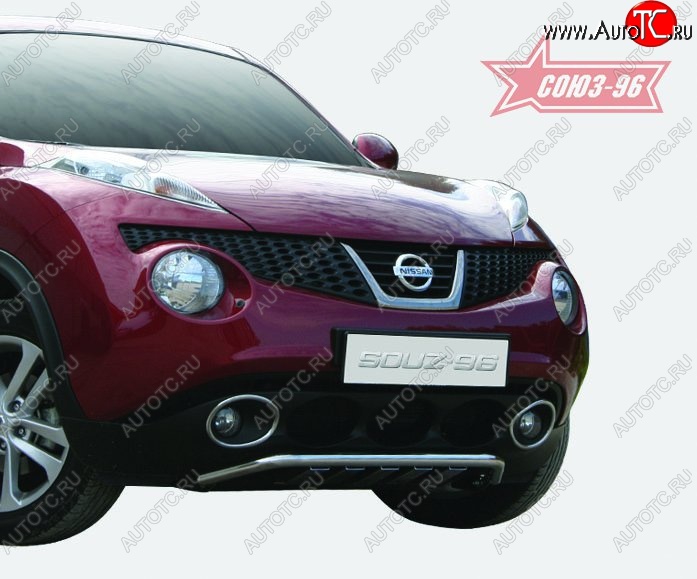 18 764 р. Нижняя защита бампера (d42) с профильными элементами Souz-96  Nissan Juke  1 YF15 (2010-2014) дорестайлинг  с доставкой в г. Кемерово