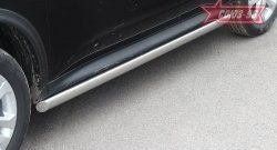 Защита порогов из овальной трубы 4х4 Souz-96 (d75х42) Nissan Juke  1 YF15 (2010-2014) дорестайлинг