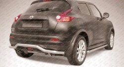 Фигурная защита заднего бампера диаметром 57 мм Slitkoff Nissan Juke  1 YF15 (2010-2014) дорестайлинг