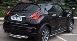 13 999 р. Защита заднего бампера (Ø63 и 42 мм, нержавейка) SLITKOFF  Nissan Juke  1 YF15 (2010-2014) дорестайлинг  с доставкой в г. Кемерово. Увеличить фотографию 4