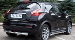 12 399 р. Защита заднего бампера (Ø63 и 42 мм, нержавейка) SLITKOFF  Nissan Juke  1 YF15 (2010-2014) дорестайлинг  с доставкой в г. Кемерово. Увеличить фотографию 4