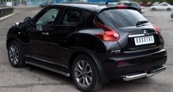 15 699 р. Защита заднего бампера (Ø76 и 42 мм, нержавейка) SLITKOFF  Nissan Juke  1 YF15 (2010-2014) дорестайлинг  с доставкой в г. Кемерово. Увеличить фотографию 2