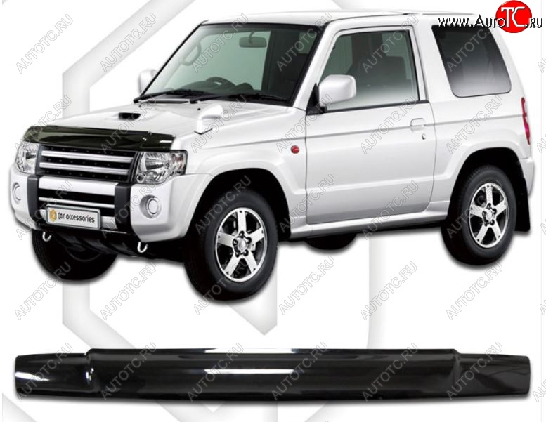 1 899 р. Дефлектор капота CA-Plastic Nissan Kix (2008-2012) (Classic черный, Без надписи)  с доставкой в г. Кемерово