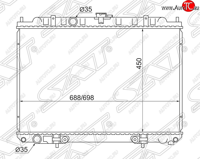 5 699 р. Радиатор двигателя (трубчатый, МКПП/АКПП) SAT Nissan X-trail 1 T30 дорестайлинг (2000-2003)  с доставкой в г. Кемерово