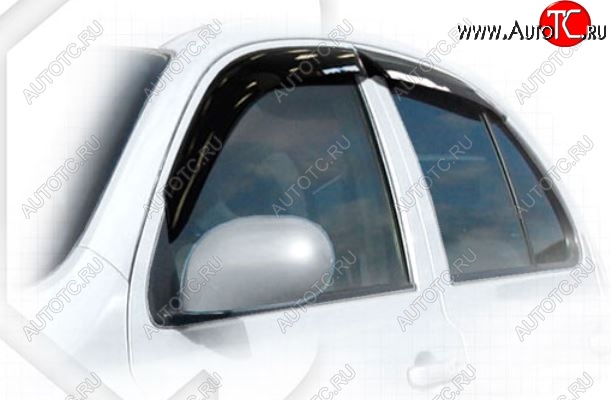 2 079 р. Дефлектора окон (K12) CA-Plastiс  Nissan Micra  K12 (2002-2005) 5 дв. дорестайлинг (Classic полупрозрачный, Без хром.молдинга)  с доставкой в г. Кемерово