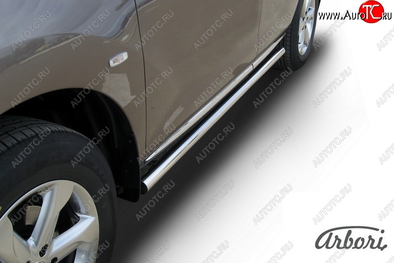 13 499 р. Защита штатных порогов Arbori (нержавейка, d57 mm). Nissan Murano 2 Z51 рестайлинг (2010-2016)  с доставкой в г. Кемерово