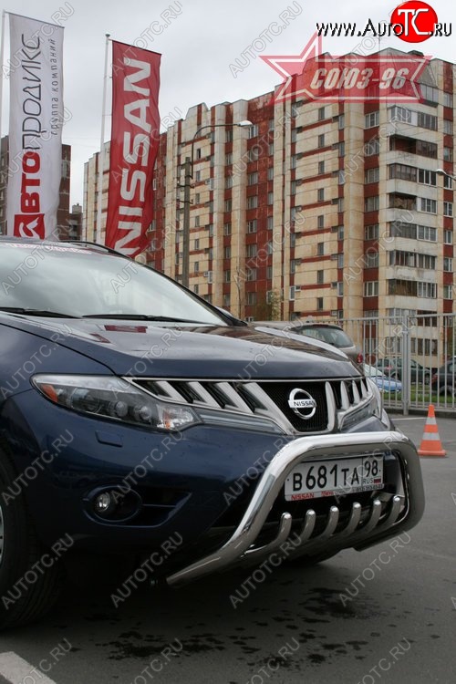 20 654 р. Защита переднего бампера Souz-96 (d76) Nissan Murano 2 Z51 дорестайлинг (2008-2011)  с доставкой в г. Кемерово