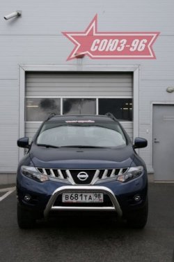 19 169 р. Защита переднего бампера Souz-96 (d76) Nissan Murano 2 Z51 дорестайлинг (2008-2011)  с доставкой в г. Кемерово. Увеличить фотографию 2