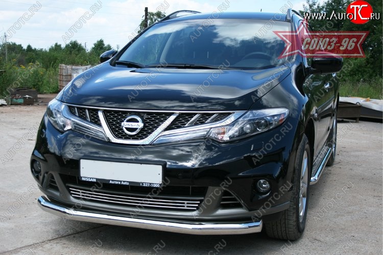 15 929 р. Защита переднего бампера одинарная Souz-96 (d76) Nissan Murano 2 Z51 рестайлинг (2010-2016)  с доставкой в г. Кемерово