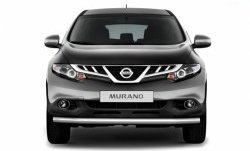 Одинарная защита переднего бампера диаметром 63 мм Petroil Tuning Nissan Murano  2 Z51 (2008-2011) дорестайлинг