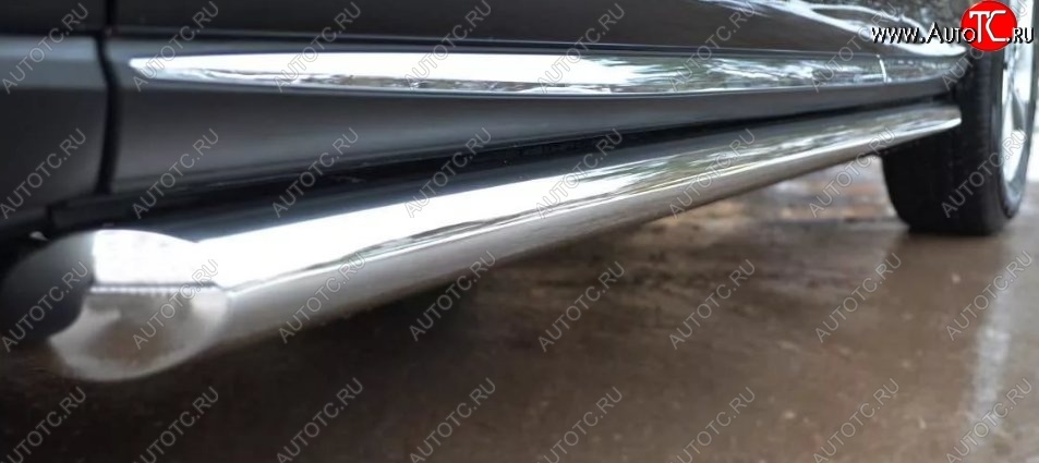 23 799 р. Защита порогов из круглой трубы диаметром 76 мм (дорестайлинг) SLITKOFF Nissan Murano 2 Z51 дорестайлинг (2008-2011)  с доставкой в г. Кемерово