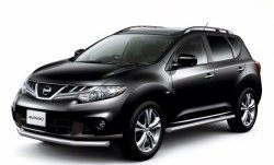 Защита порогов из круглой трубы диаметром 63 мм Petroil Tuning Nissan Murano  2 Z51 (2008-2016) дорестайлинг, рестайлинг