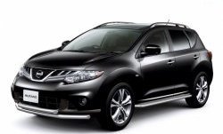 Широкая защита порогов Petroil Tuning Nissan Murano  2 Z51 (2008-2016) дорестайлинг, рестайлинг