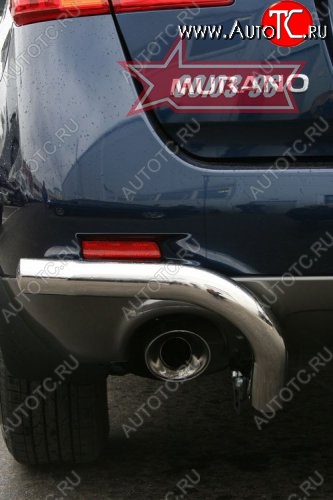 9 314 р. Защита заднего бампера из боковых уголков Souz-96 (d60) Nissan Murano 2 Z51 дорестайлинг (2008-2011)  с доставкой в г. Кемерово