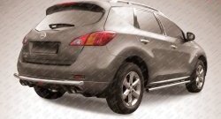 Одинарная защита заднего бампера из трубы диаметром 57 мм Slitkoff Nissan Murano  2 Z51 (2010-2016) рестайлинг