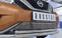 3 749 р. Защитная решётка в воздуховод бампера Berkut (нержавейка) Nissan Murano 3 Z52 дорестайлинг (2015-2022)  с доставкой в г. Кемерово. Увеличить фотографию 3