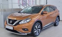 15 249 р. Защита переднего бампера (Ø42 мм, нержавейка) SLITKOFF  Nissan Murano  3 Z52 (2015-2022) дорестайлинг  с доставкой в г. Кемерово. Увеличить фотографию 2