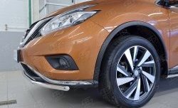 15 249 р. Защита переднего бампера (Ø42 мм, нержавейка) SLITKOFF  Nissan Murano  3 Z52 (2015-2022) дорестайлинг  с доставкой в г. Кемерово. Увеличить фотографию 3