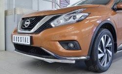 15 249 р. Защита переднего бампера (Ø42 мм, нержавейка) SLITKOFF  Nissan Murano  3 Z52 (2015-2022) дорестайлинг  с доставкой в г. Кемерово. Увеличить фотографию 4