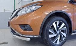 16 849 р. Защита переднего бампера (Ø63 мм, нержавейка) SLITKOFF  Nissan Murano  3 Z52 (2015-2022) дорестайлинг  с доставкой в г. Кемерово. Увеличить фотографию 3