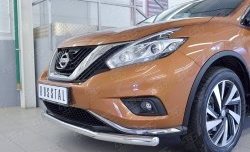 16 849 р. Защита переднего бампера (Ø63 мм, нержавейка) SLITKOFF  Nissan Murano  3 Z52 (2015-2022) дорестайлинг  с доставкой в г. Кемерово. Увеличить фотографию 4